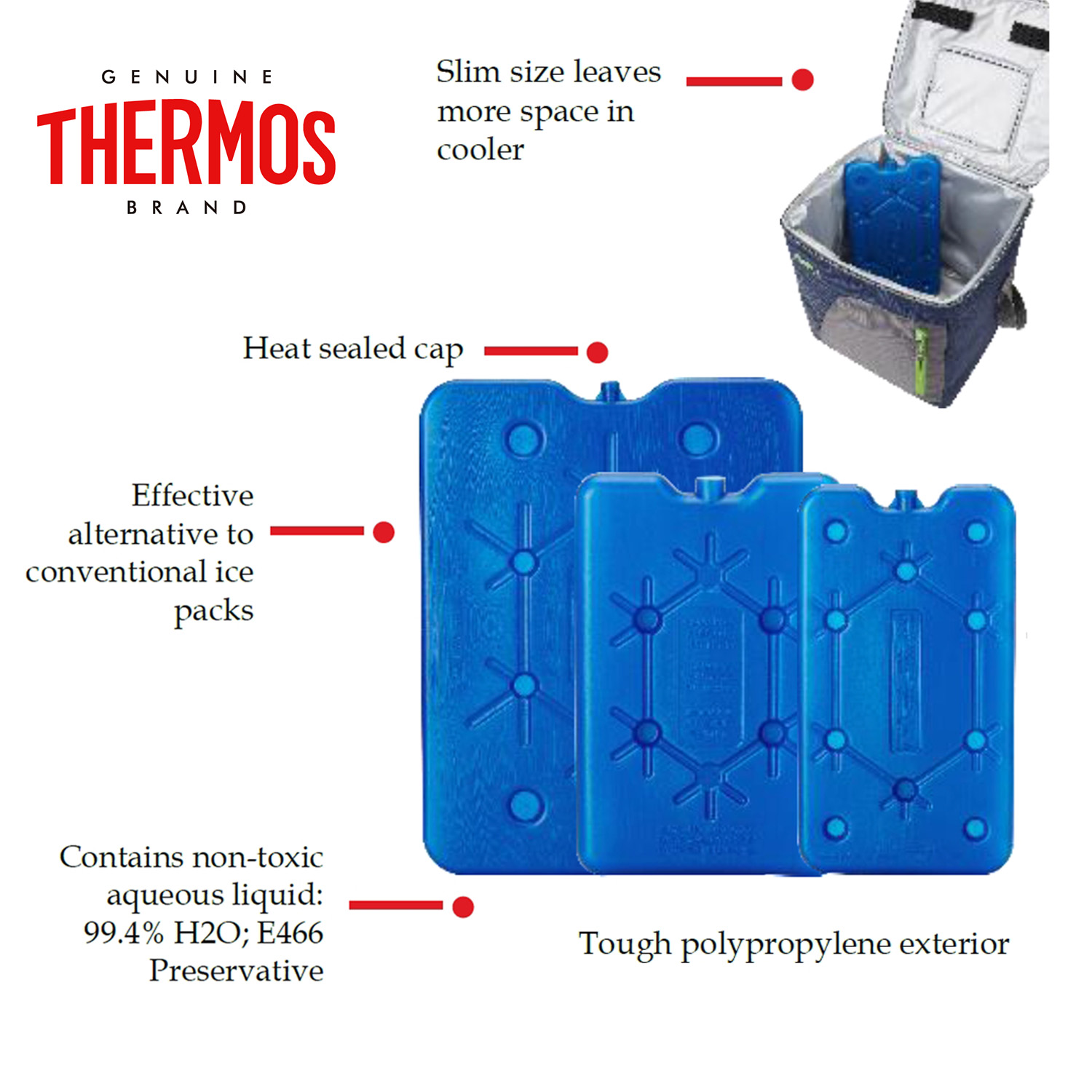 Thermos Cool Bag Box Freeze Board Ice Pack Cooler Freezer Blocks 200g